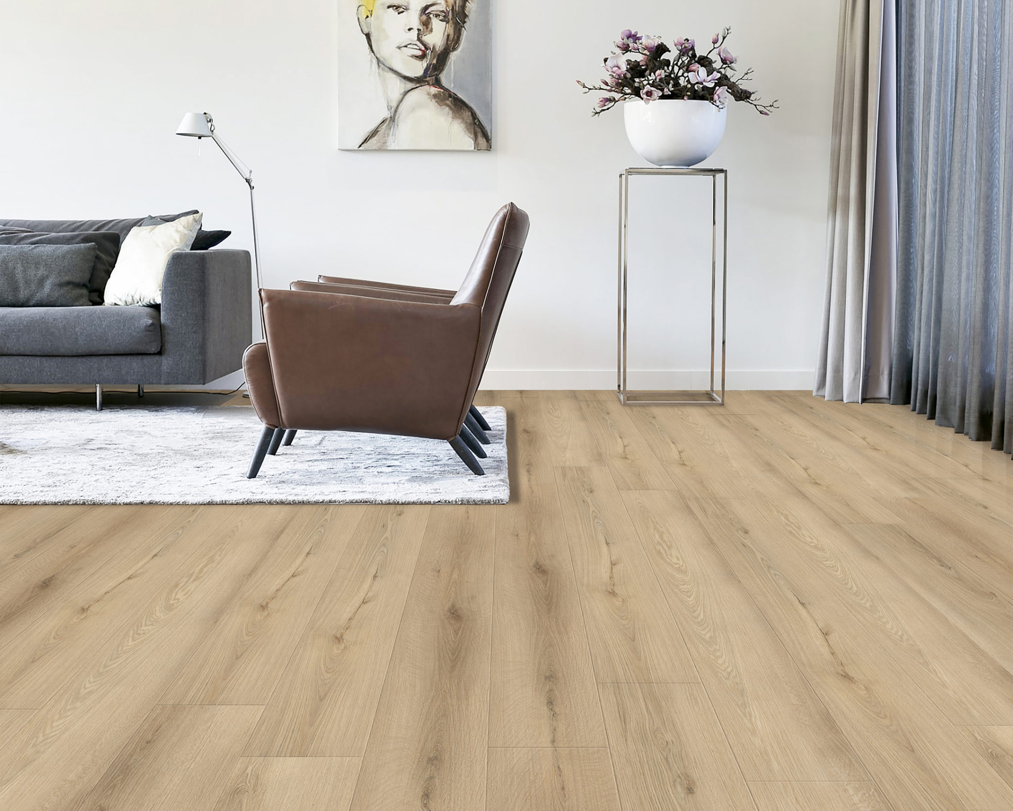پارکت چوبی با طرح Aspen Oak در یک فضای داخلی مدرن
