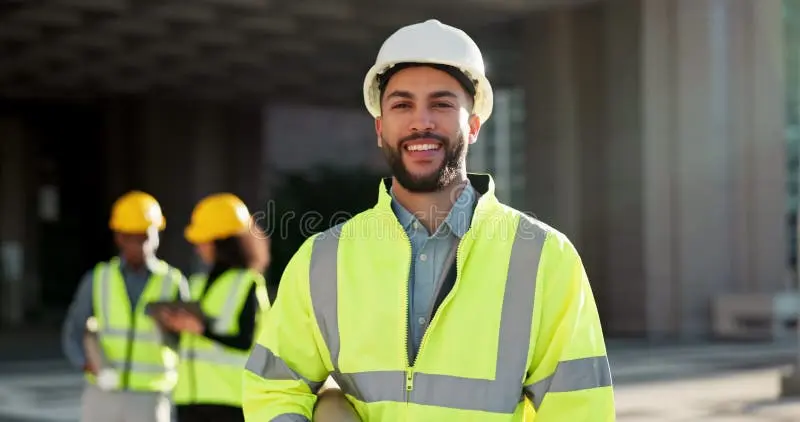 مدیر پروژه ساختمانی در حال بررسی نقشه و برنامه‌ریزی با تیم